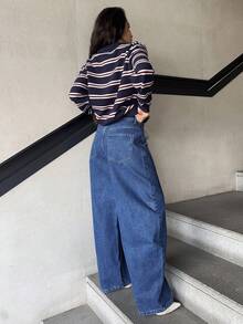 Marta Soriano Women's New Fashionable & Blue Curved Leg Pants, Suitable For Valentine's Day, Mother's Day, High-End - Blue - View 2