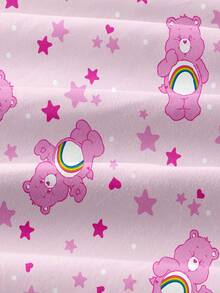 SHEIN X Care Bears 1件卡通熊印花床垫，柔软保暖，舒适透气，多种尺寸可选，适用于单人床/双人床/大号床/特大号床，粉色小熊 - 粉色 - 查看 5