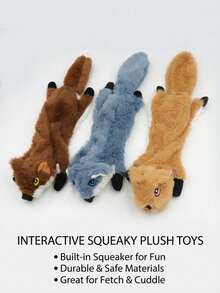 PETSIN Shell Squirrel Plush Dog Toy, Including BB Calls, Interactive Play For Dogs - Multicolor - View 5