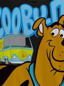 SCOOBY-DOO X SHEIN Men's Round Neck Cartoon Letter Print Casual Versatile Daily Wear Short Sleeve T-Shirt - White - View 3