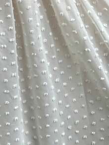 Sunspun Đầm dạ hội/công chúa thanh lịch mùa xuân/hè mới, chất liệu chiffon họa tiết chấm bi, kiểu dáng corset, tay bồng, dáng chữ A, eo thon, vạt bất đối xứng, viền bèo nhún, thích hợp cho nữ, đầm dự tiệc, đầm mùa xuân, đầm dạ hội, đầm sinh nhật. - Màu be - Xem 5