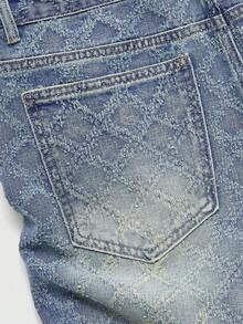 Men's Casual Washed Slim Fit Jeans - Blue - View 5