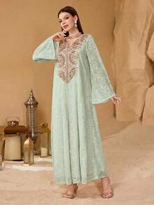 Layrah Đầm thời trang trẻ trung, thanh lịch, dáng rộng, được thiết kế tinh tế dành cho phụ nữ. - Màu xanh Bạc hà - Xem 3
