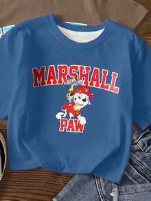 SHEIN | PAW Patrol 3pcs/Set Young Boy Casual Round Neck Cartoon Letter Print Short Sleeve T-Shirts, Versatile Daily Wear - Multicolor - View 3