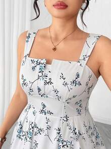 Elenzga 大码女士优雅印花吊带夏季连衣裙，情人节 - 彩色 - 查看 5