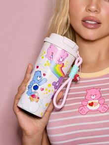 SHEIN X Care Bears 500毫升/16盎司真空隔热不锈钢杯，配1个防漏盖，适用于冷热饮，适用于大多数车载杯架 - 白色 - 查看 8