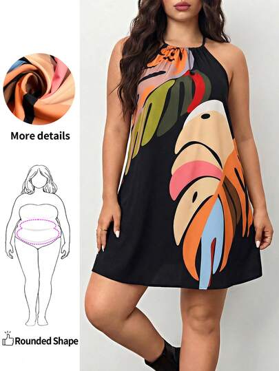 Enliva 大码无袖全印花吊带夏装