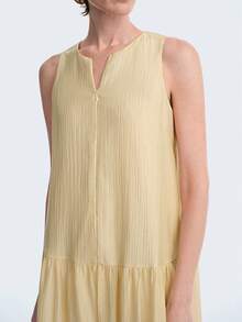 Aalyst Đầm dài không tay màu nâu nhạt dành cho nữ, kiểu dáng thanh lịch, tối giản, cao cấp, thích hợp mặc đi làm và hẹn hò, phong cách vintage, bohemian, chất liệu vải cao cấp, phù hợp cho cả ngày thường và dự tiệc. - Màu vàng ngỗng - Xem 5