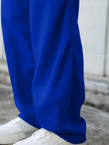 Manfinity Hypemode Men's Drawstring Waist Pocket Casual Everyday Sweatpants - Blue - View 6