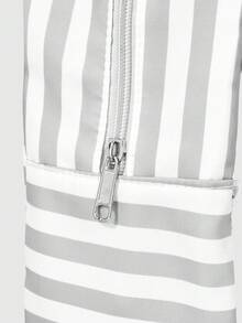 ROMWE Anime 1Pc Kawaii Sweet And Cute Y2K Millennial Babes Striped Lace Splicing Music Note Bow Stylish And Simple Women's Shoulder Bag. Suitable For College, Shopping, Commuting, Etc., Transparent Layer Doll Display Bag - Light gray - View 4