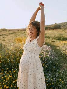 Boho Mama Vestido sin mangas para lactancia para mujeres embarazadas - Multicolor - Ver 2