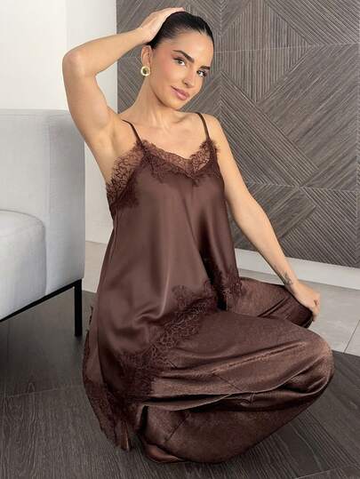 Marta Soriano 女士纯色简约蕾丝拼接吊带背心，日常穿着