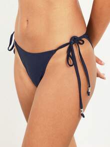 KSTM Women's Two Piece Bikini Set With Underwire Bra And Side Tie Bottom For Beach Vacation Summer Swimwear - Navy Blue - View 7