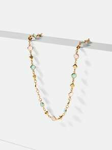 MOTF PREMIUM Dây chuyền vàng PRE GOLD LOVE tinh tế, đính đá màu hồng xanh, nhỏ nhắn, tươi mới. - Nhiều màu - Xem 7