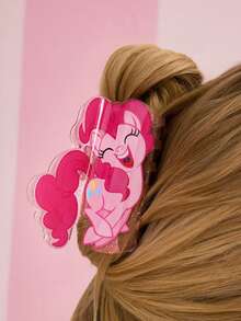 My Little Pony X SHEIN 时尚可爱卡通粉色小马宝莉闪亮发夹，适合浓密头发，居家、沐浴、美容护理、盘发和造型都非常适用。 - 粉色 - 查看 2