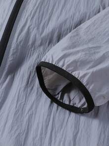 Manfinity Homme 男士休闲拉链连帽夹克 - 灰色 - 查看 7