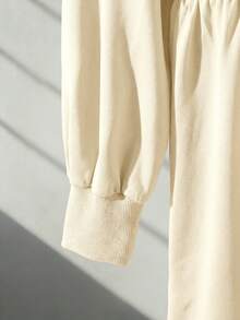 Modelyn Burgundy Slimming Zip-Up Hooded Casual Long Sleeve Jacket & Pants 2 Pieces Set For Women, Autumn/Winter - Apricot - View 3