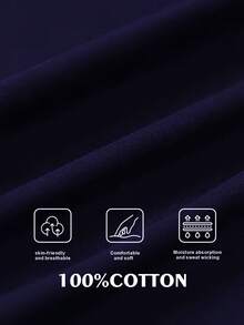 Velminro 男士休闲字母印花圆领短袖家居服上衣，夏季 - 藍色 - 查看 7