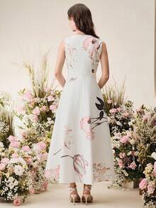 Anewsta New Elegant Romantic Embroidered Long Dress For Women, Spring/Summer - Multicolor - View 2