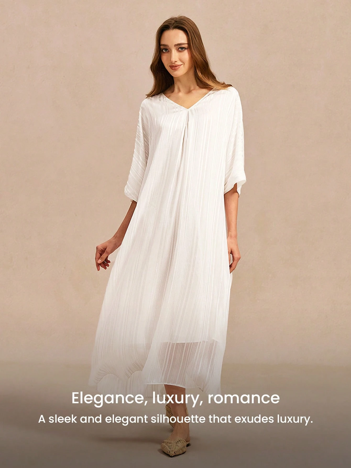 Damen Satin Nachthemd im Ganzjahresstil - Locker geschnittenes langes Kleid, zeitloses Nachtwäsche für jede Jahreszeit, Lingerie Pyjama Kleider für Damen, modische, bequeme Outfits