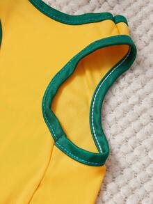 PETSIN 1pc Cute Angel Wings Love DAD Printed Pet Tank Top Yellow Patched Green Soft Breathable Comfortable Pet Clothes - Multicolor - View 3