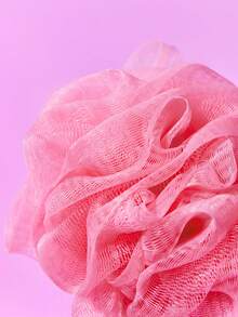 SHEIN X Care Bears 1 Cute Cartoon Pink Love Bear Bath Ball, Bath Sponge, Super Soft Foam Mesh For Bath, With Lanyard. - Pink - View 7