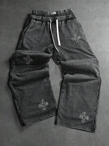 PAVTROS Men's Drawstring Waist Casual Everyday Sweatpants - Black - View 1