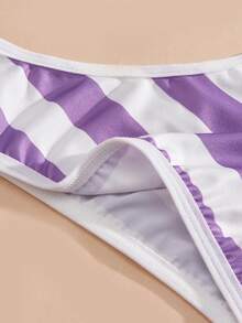 Eraneu 7pcs/Pack Women's Colorblock Striped Print Comfortable Briefs - Multicolor - View 6