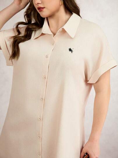 Zelara 大码夏季休闲前扣连衣裙