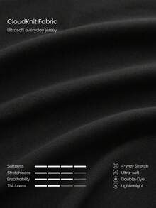 GLOWMODE CloudKnit Float On Hip Length Soft Sweat-Wicking Relaxed Fit Crewneck Tee Gym Outdoors Daily Casual Wear - Black - View 5