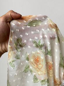 Sweetra New Vacation Elegant Sexy Beach Floral Print Textured Deep Shirred Ruffle Strap Puff Sleeve Blouse Top For Women, Cinched Waist Boho - Multicolor - View 7