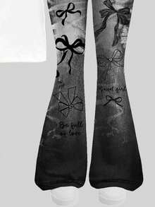 复古甜美蝴蝶结印花图案，少女休闲简约短袖上衣和裤子两件套，适合夏季、返校季、2000年代风格、韩版风格、秋季、返校节、冬季、朋克风、条纹、轻松舒适、时尚童装、嬉皮风、音乐节、美式复古甜美风、校园风、网络热销、都市漫步、街头风、休闲校园运动风、户外野餐、郊游、街头风、居家、校园、休闲穿着。 - 彩色 - 查看 6