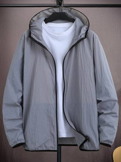 Manfinity Homme 男士休闲拉链连帽夹克