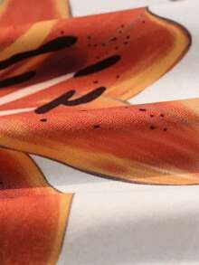 INAWLY Women's Floral Print Vacation Style Bandeau Top - Orange - View 5