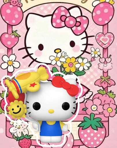 Funko Cute Cartoon Cat Vinyl Figure #144, Classic Red Bow Character With Balloon And Airplane Accessory, Stylized Collectible Display Model For Shelf, Desk Or Gift Idea