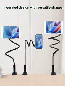 Teckwe 75cm/100cm/120cm 360° Rotating Mobile Phone & Tablet Holder, Spiral Base Slouchy Bracket Phone Holder For Bed And Desk Use Compatible With IPhone, Android Phone, Gift For Birthday, Family, Friends 360 Degree Rotating, Bed Slouchy Stand - View 3