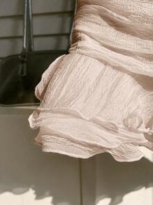 Elamini Váy ngắn chấm bi thời trang mùa hè mới, ngọt ngào, có thể điều chỉnh độ nhún ở hai bên, gấu váy xếp ly hai lớp, thích hợp cho kỳ nghỉ, hẹn hò, tiệc tùng, đi học, mang đến vẻ ngọt ngào và cổ điển, màu hồng cho mùa cưới. - Màu Hồng baby - Xem 4