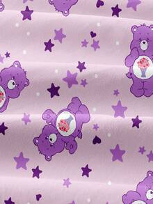SHEIN X Care Bears 1件卡通熊印花床垫，柔软保暖，舒适透气，多种尺寸可选，适用于单人床/双人床/大号床/特大号床，紫色小熊 - 紫色 - 查看 5