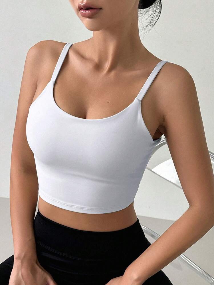 Solid Backless Sports Bra