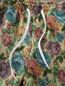Manfinity Joysei Men's Floral Print Drawstring Waist Shorts - Multicolor - View 3