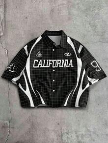 AXEPEAK 宽松男士 Polo 领短袖衬衫 - 黑色 - 查看 1