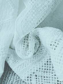 Franclia 女士蕾丝边法式领纽扣长袖衬衫 女式蕾丝衬衫 白色少女衬衫 - 淺藍色 - 查看 4