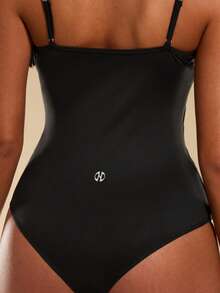 Normani Women's Black Summer Basic Casual Everyday Bodysuit,Tummy Control Shapewear,Compression Quick Drying Dirt-Proof Seamless Spaghetti Strap Body Shaper - Black - View 7