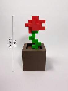 Joivida 1个像素玫瑰装饰品，独特的3D打印花卉摆件，塑料花卉制品，适用于床头柜、桌面、办公桌装饰、家具装饰，非常适合作为圣诞节、万圣节、复活节、情人节、生日礼物，独特而别致，是馈赠佳品的理想之选。 - 盆栽擺件 - 查看 3