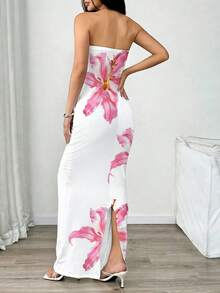 INAWLY Vestido tubo ajustado con estampado floral elegante, verano - Multicolor - Ver 2