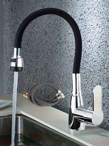 1PC 360° Swivel Kitchen Faucet Single Handle Cold Hot Water Mixer Tap Polished Finish Ceramic Valve Deck Mount For Modern Kitchen Bathroom - Multicolor - View 5