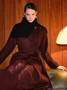 MOTF PREMIUM WOOL RAGLAN SLEEVE BELTED OVERCOAT - Red Violet - View 10