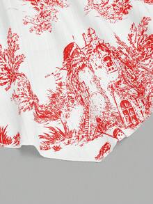 GlowEve Áo hai dây ôm dáng in họa tiết dành cho nữ, thanh lịch, thích hợp cho kỳ nghỉ, đi làm và mặc hàng ngày. - Đỏ - Xem 5