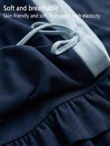 Fluxe 女士夏季无肩带扭结褶皱优雅短裙 - 藍色 - 查看 3