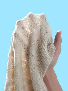 Manfinity CityGents 男士纯色短袖落肩半开襟休闲针织上衣 - 杏色 - 查看 6